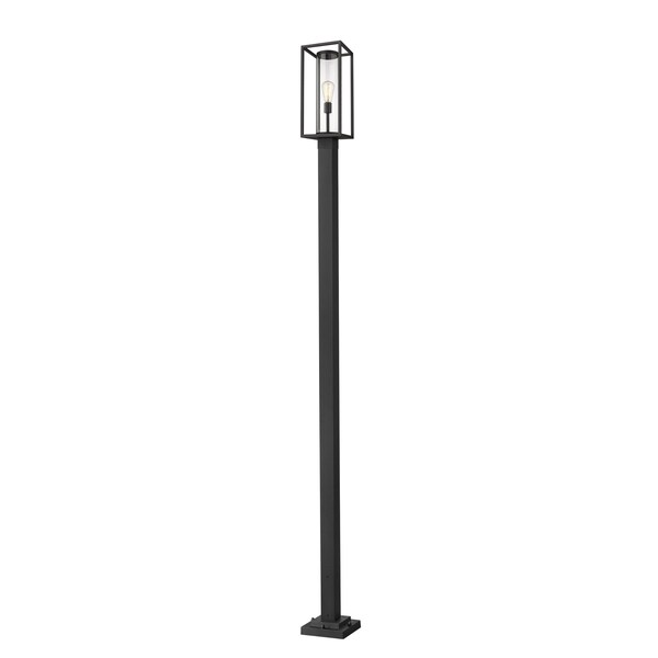 Z-Lite Dunbroch 1 Light Outdoor Post Mounted Fixture, Black & Clear 584PHMS-536P-BK - main